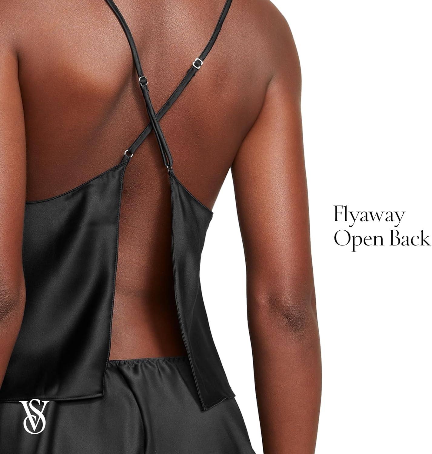 image:imageVictorias Secret Fashion Show 24 Womens Satin OpenBack Cami amp Shorts Set XSLBlack