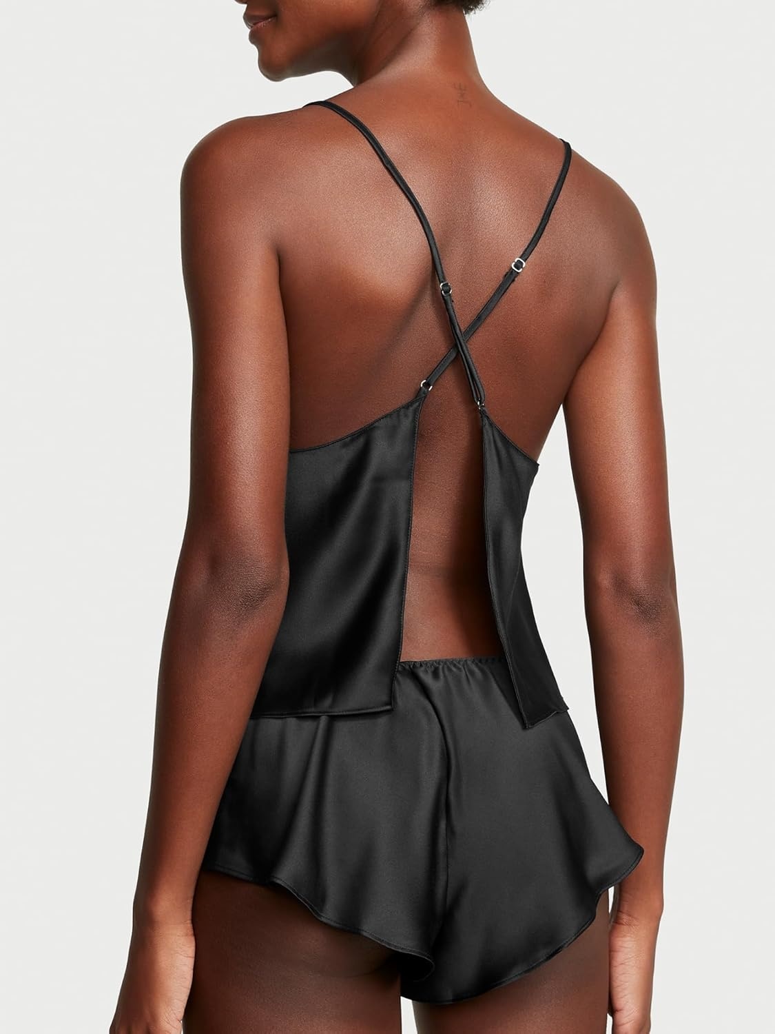 image:imageVictorias Secret Fashion Show 24 Womens Satin OpenBack Cami amp Shorts Set XSLBlack