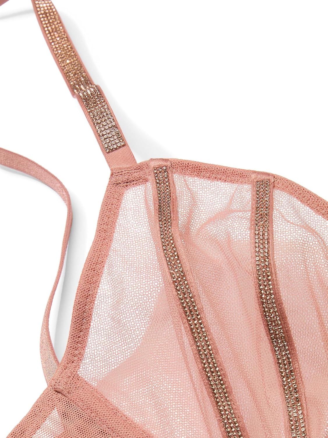 image:imageVictorias Secret Fashion Show 24 Womens Sheer Shine LowCut Demi Bra 32B38DAlmond Beige