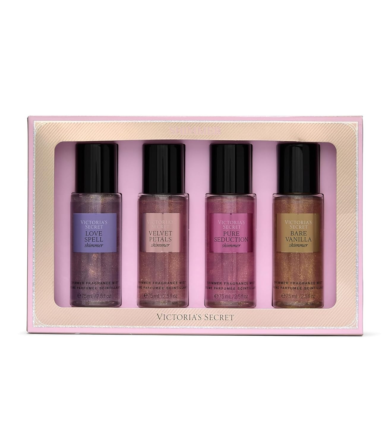 image:imageVictorias Secret Fragrance Mist Collection 4 Piece Shimmer Mini Gift Set Assorted ScentsAssorted Shimmer