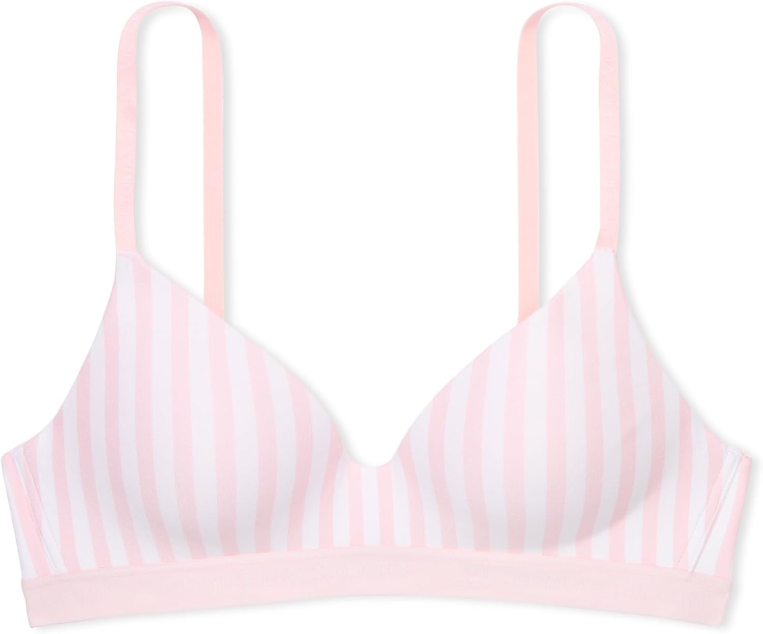 image:imageVictorias Secret Lightly Lined Wireless T Shirt Bra Smoothing Adjustable Straps Bras for Women Pink Stripes 34B
