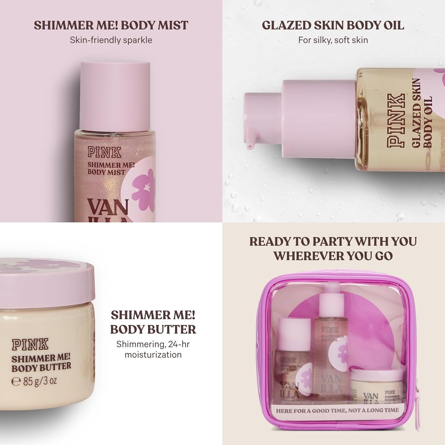 image:imageVictorias Secret PINK Coconut Gift set Body Mist Body oil and Body Butter Giftsets for womenVanilla