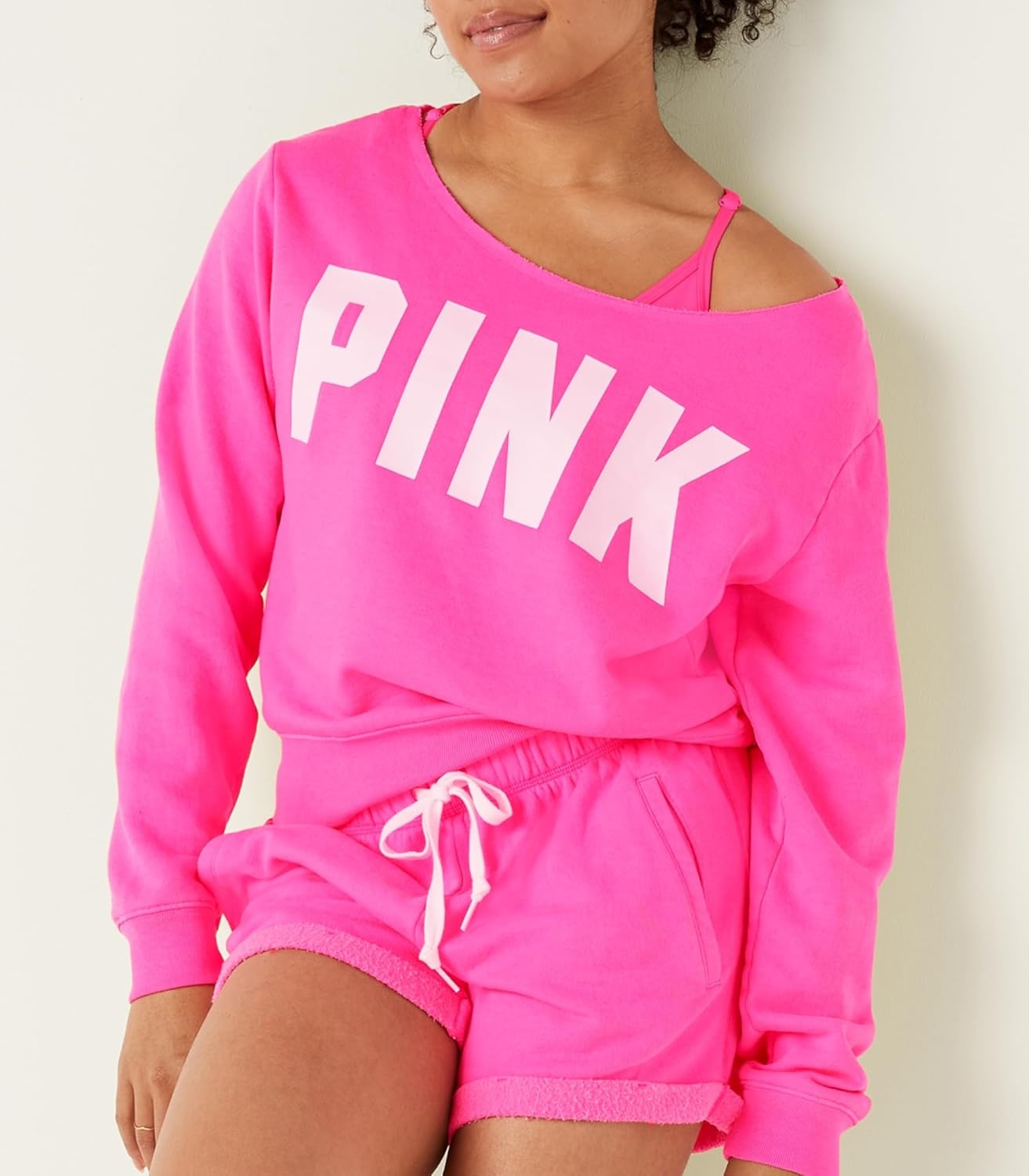 image:imageVictorias Secret PINK Fleece Cropped SweatshirtAtomic Pink Sans Logo
