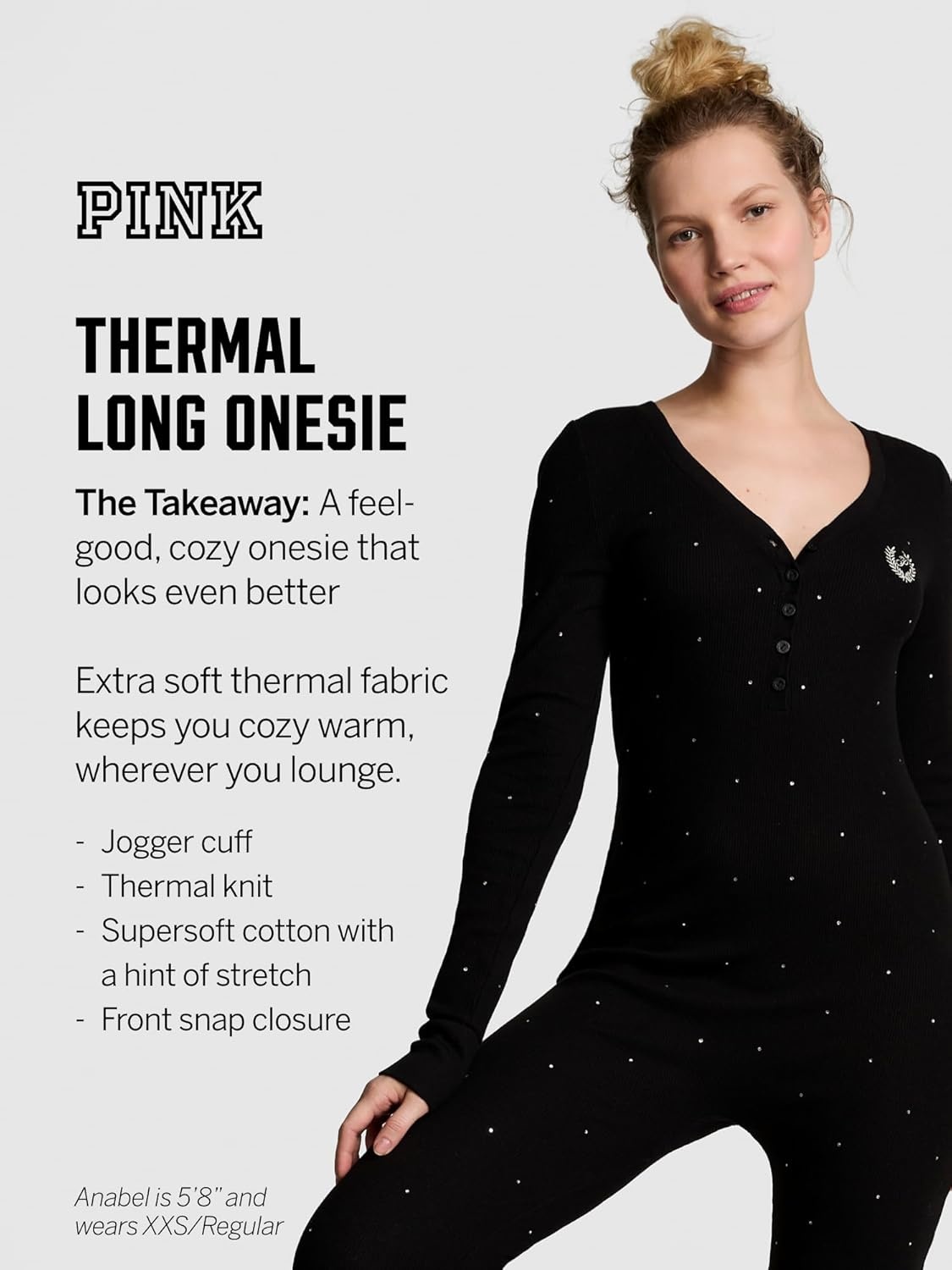 image:imageVictorias Secret PINK Thermal Onesie Pajama Set Sleepwear for Women XSXXLBright Vermillion Stripes