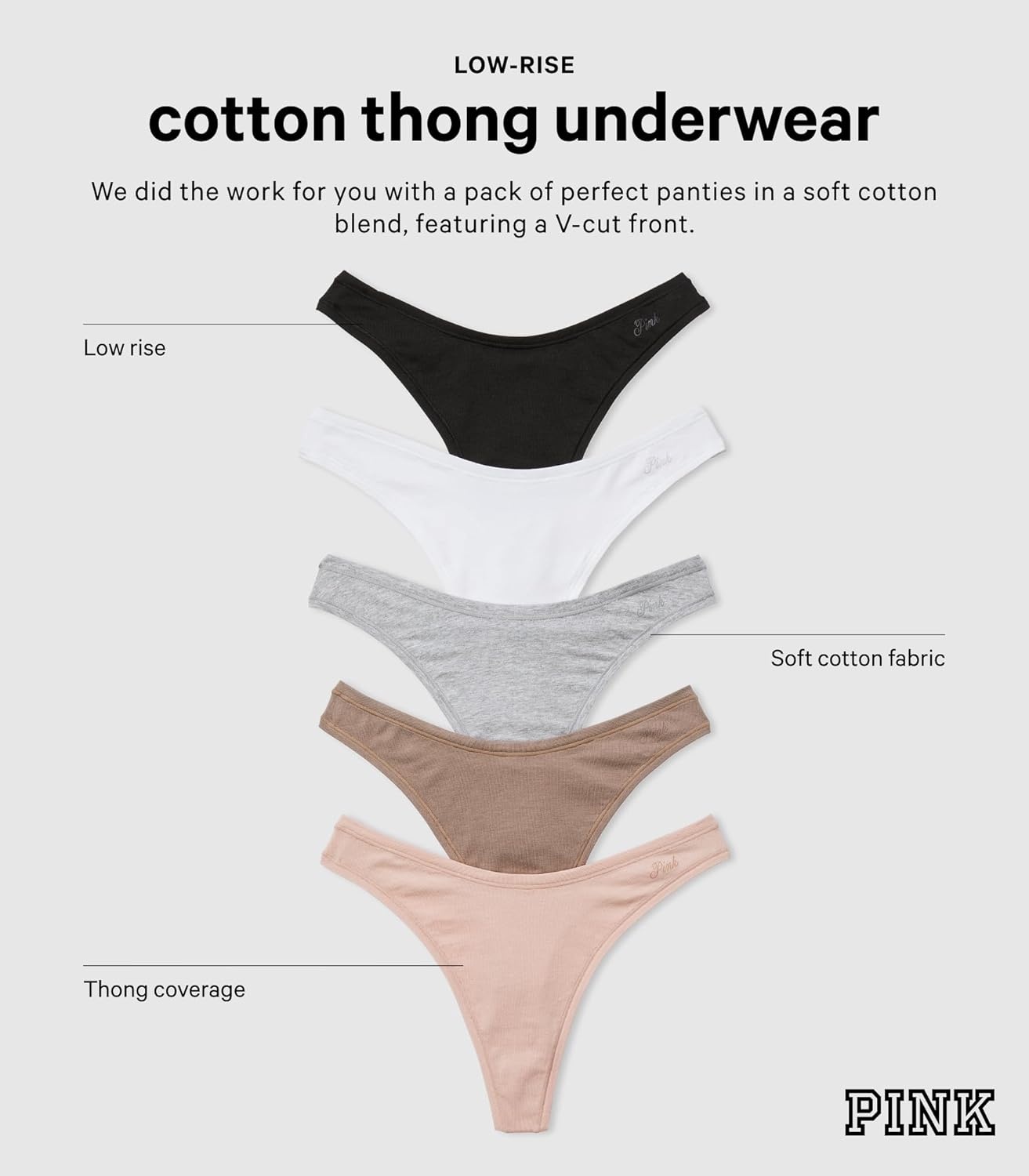 image:imageVictorias Secret PINK Womens Cotton Thong Underwear Panties for Women XSXLPalm Tree Toile Pack
