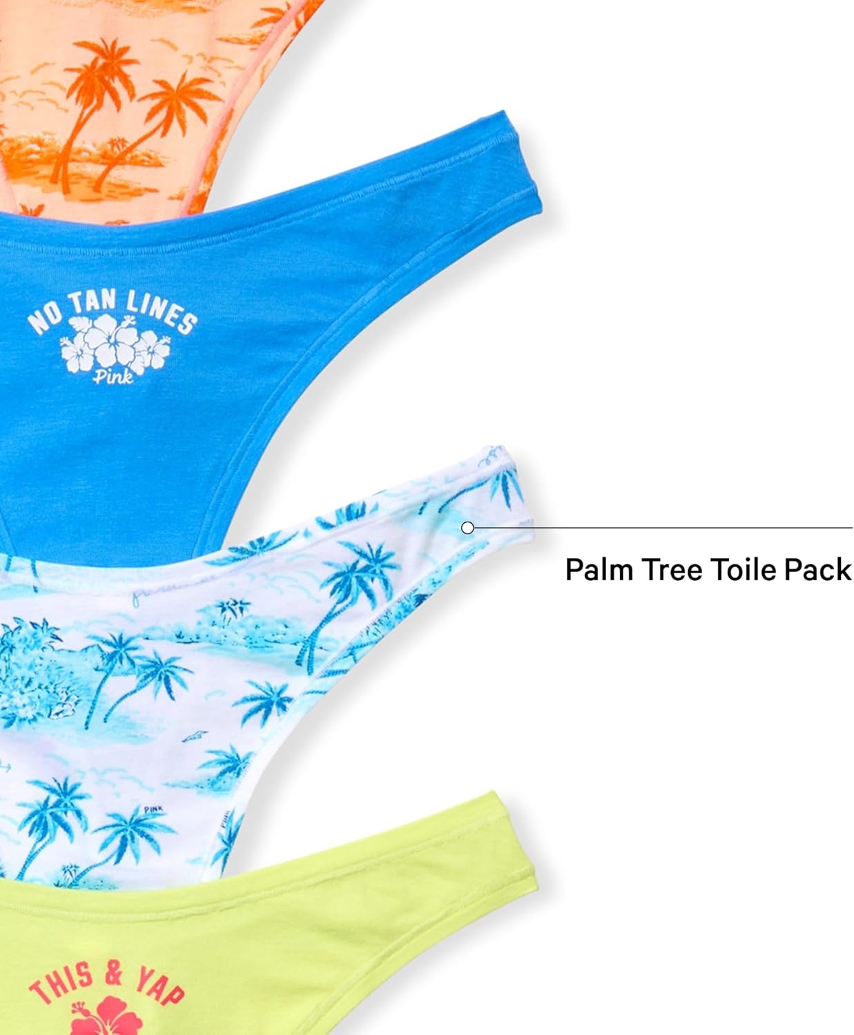 image:imageVictorias Secret PINK Womens Cotton Thong Underwear Panties for Women XSXLPalm Tree Toile Pack
