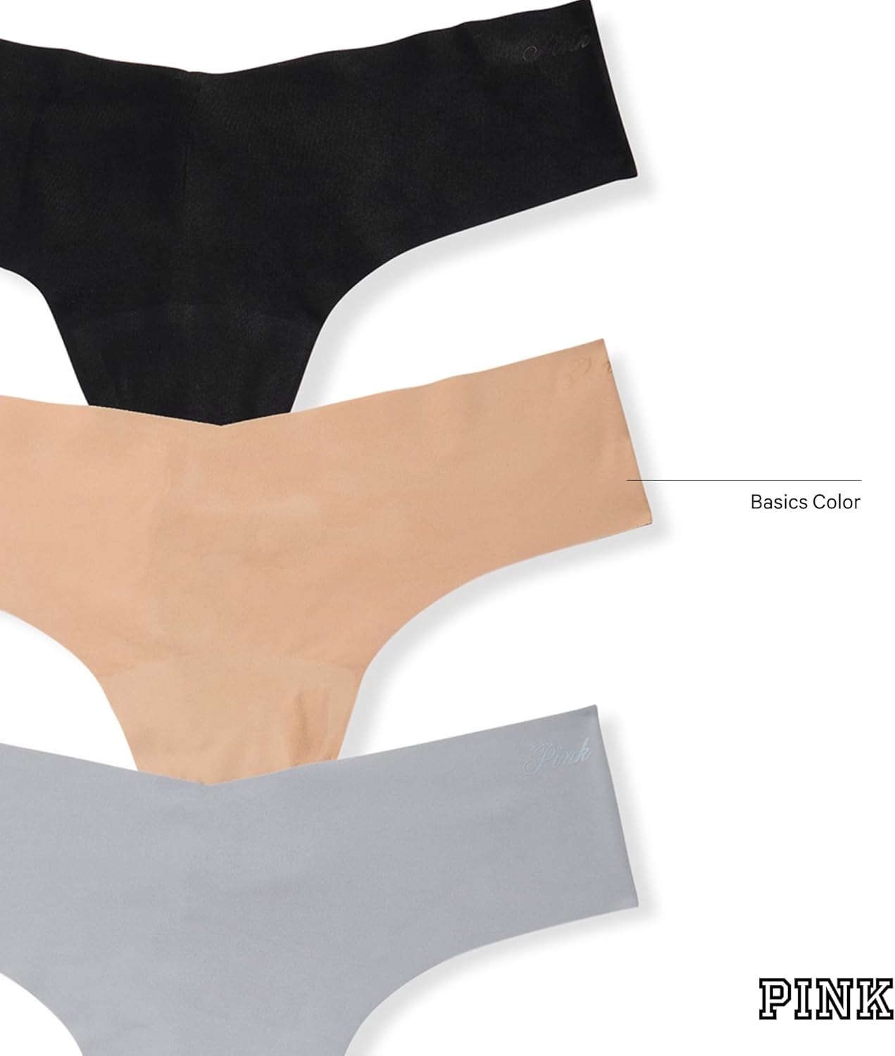 image:imageVictorias Secret PINK Womens No Show Thong Underwear Panties for Women XSXLBasic Pack