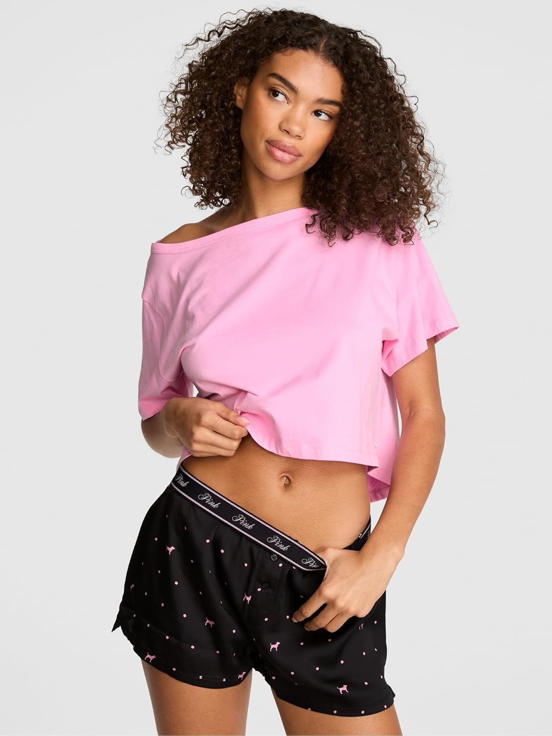 image:imageVictorias Secret PINK Womens Sleep Boxy Pajama Shorts XS XLBlack Dot Dog