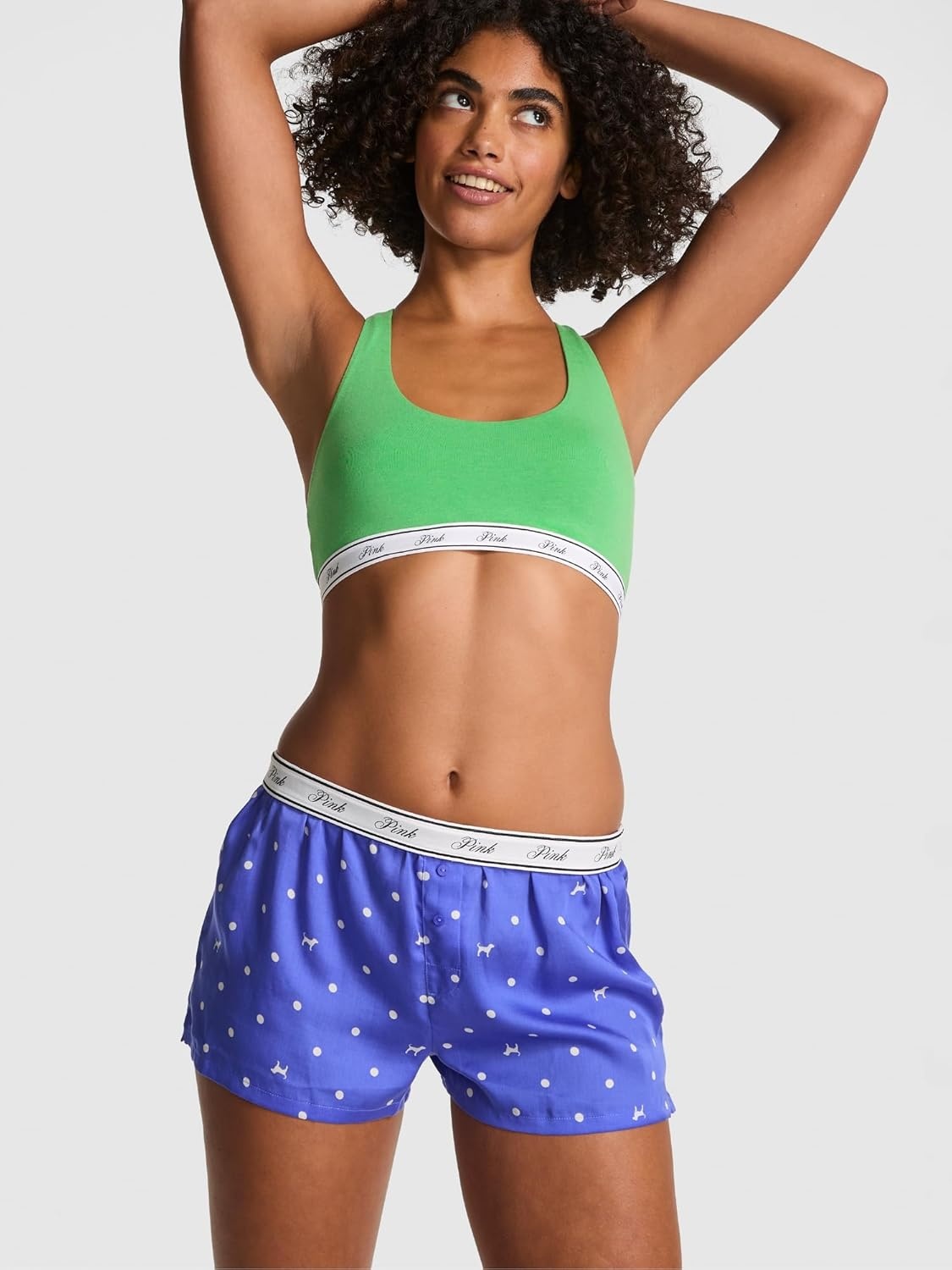 image:imageVictorias Secret PINK Womens Sleep Boxy Pajama Shorts XS XLBlue Dog Dot