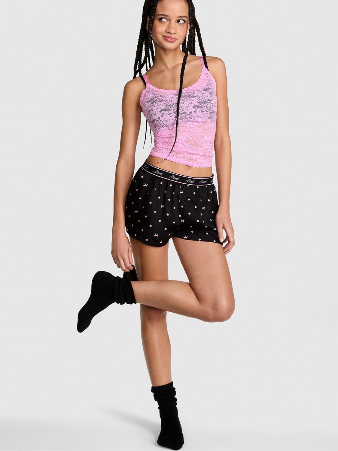 image:imageVictorias Secret PINK Womens Sleep Boxy Pajama Shorts XS XLPink Dog Dot