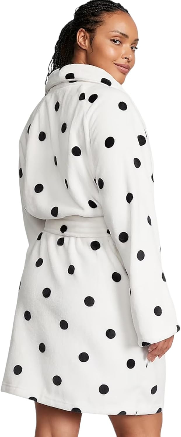 image:imageVictorias Secret Short Cozy Robe Robes for Women XSXXLBlack White Sweet Dot