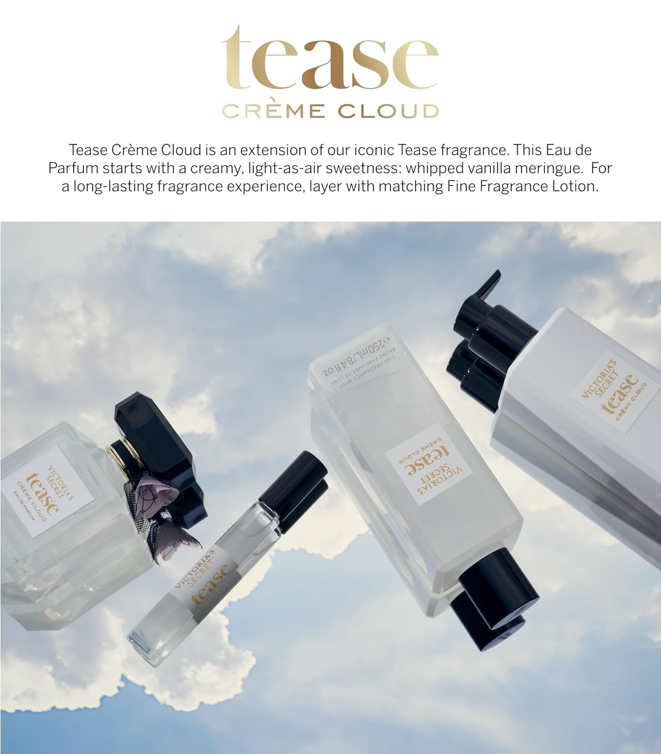 image:imageVictorias Secret Tease Crme Cloud Eau de Parfum Notes of Vanilla Meringue Santal Flower amp Sheer Amber Perfumes for Women 34 oz