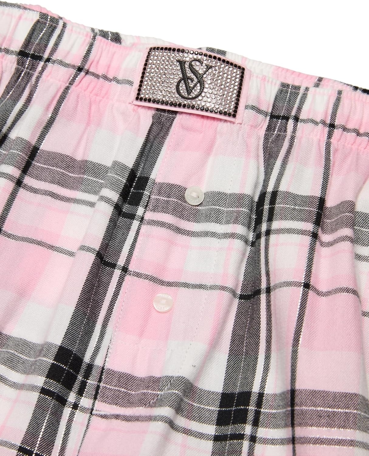 image:imageVictorias Secret Tee Pajama Set Short Sleeve Cotton T Shirt and Flannel Pants Sleepwear for Women XSXXLVs Med Htr Grey