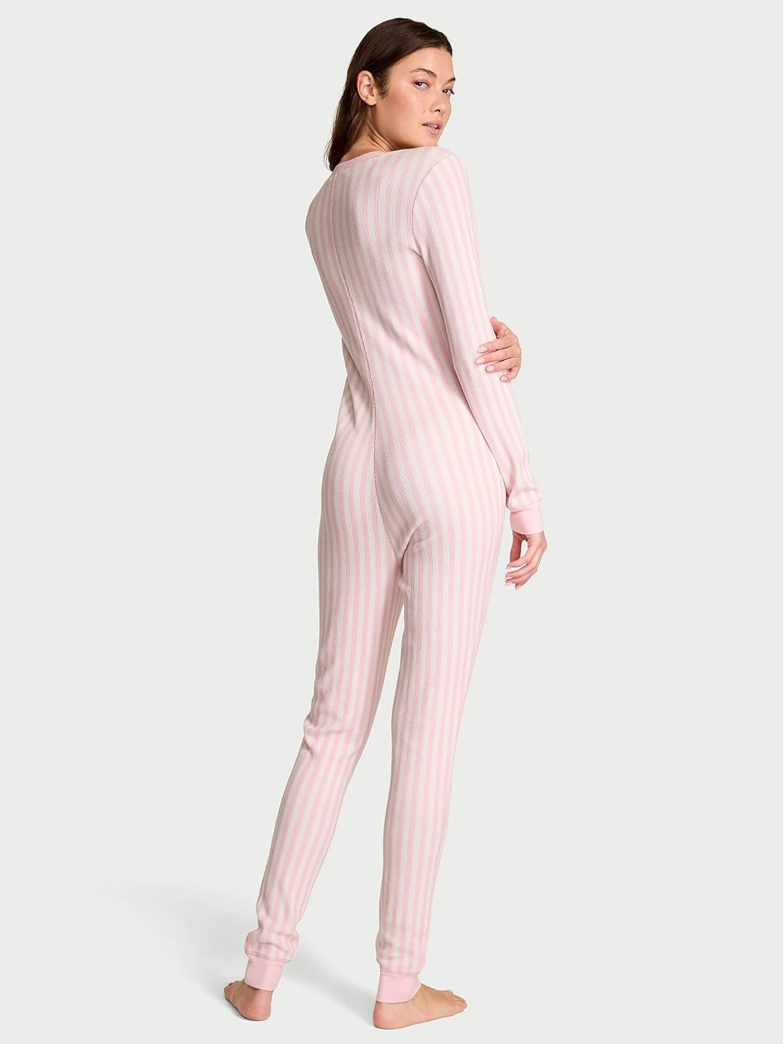 image:imageVictorias Secret Thermal Long Sleeve Onesie Sleepwear for Women XSXXLPretty Blossom Stripe