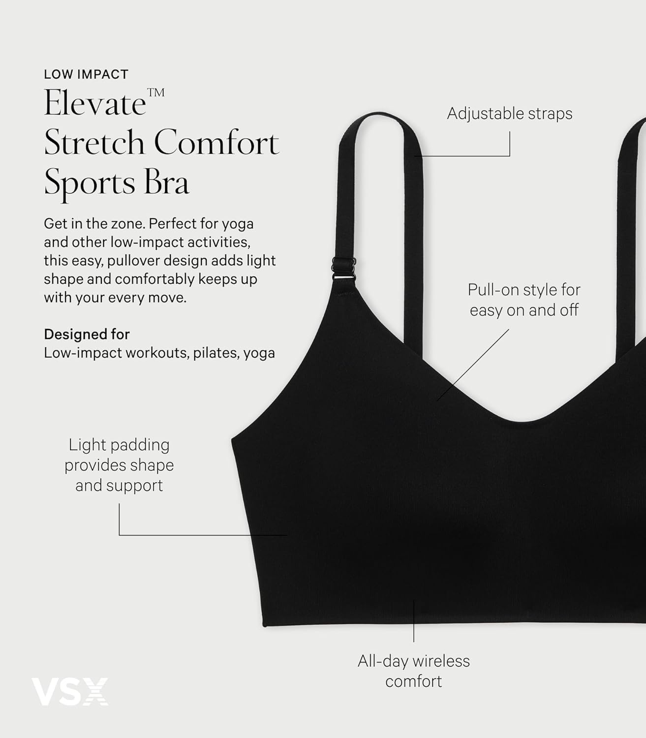 image:imageVictorias Secret VSX Elevate StretchComfort Sports BraBare Taupe