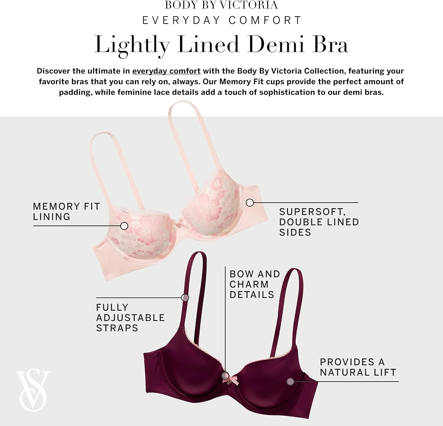 image:imageVictorias Secret Womens Body By Victoria Lightly Lined TShirt Bra Bras for Women 32A38DDDCaramel