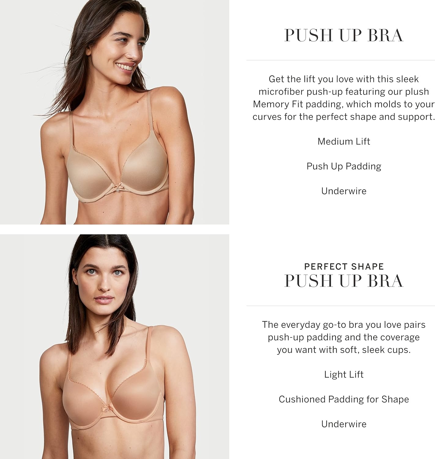 image:imageVictorias Secret Womens Body By Victoria Push Up Bra Bras for Women 32A38DDDBeige Smooth