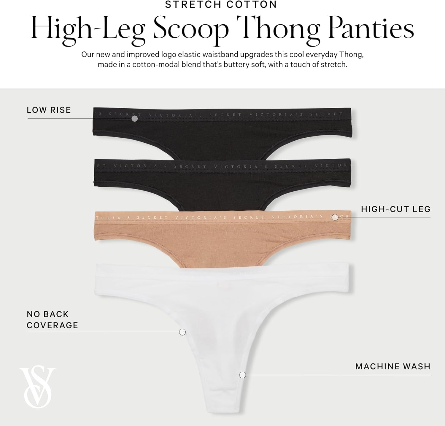 image:imageVictorias Secret Womens Cotton Thong Underwear Panties for Women Multi Pack XSXXLMulti