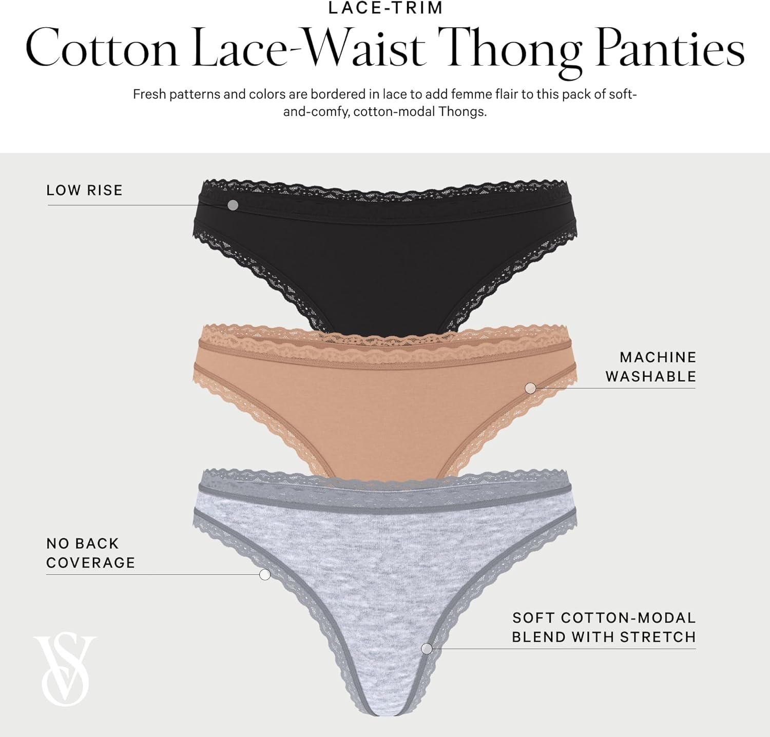 image:imageVictorias Secret Womens Cotton Thong Underwear Panties for Women Multi Pack XSXXLSpring Mix