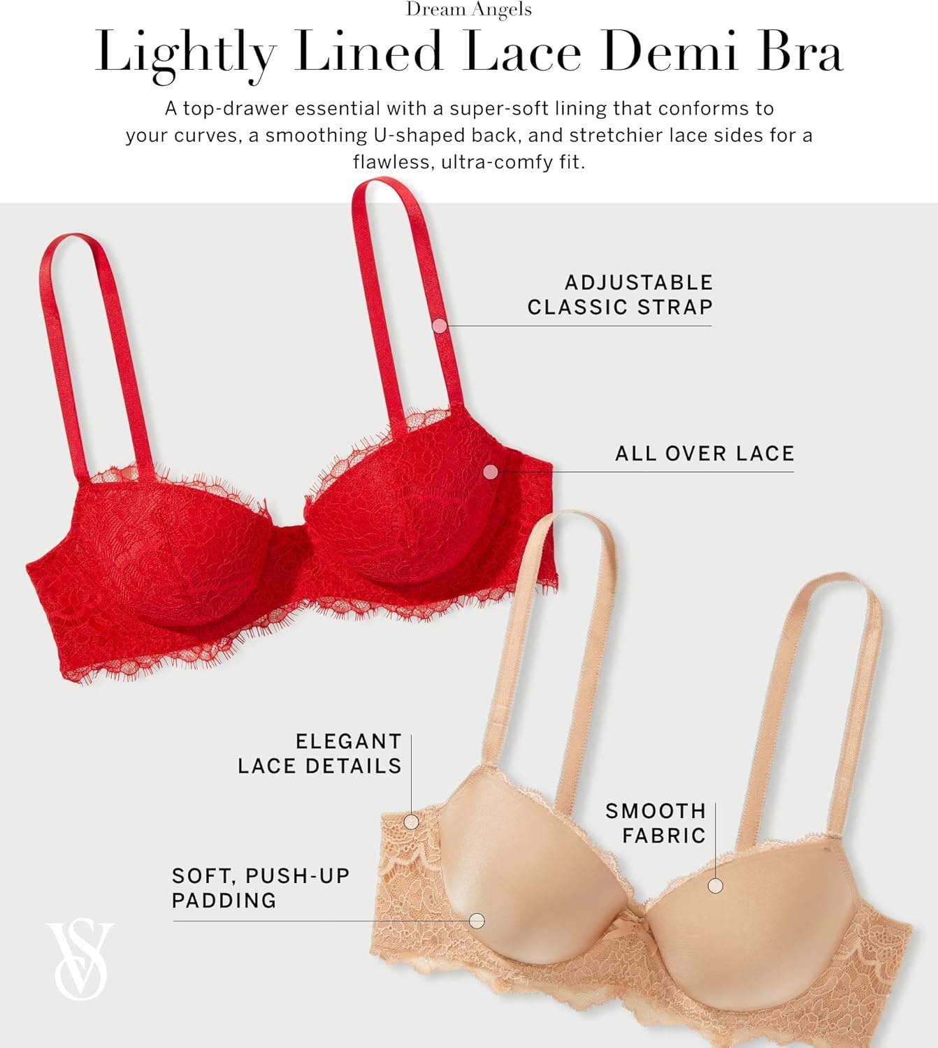 image:imageVictorias Secret Womens Dream Angels Lightly Lined Bra Bras for Women 32A38DDDCoconut White