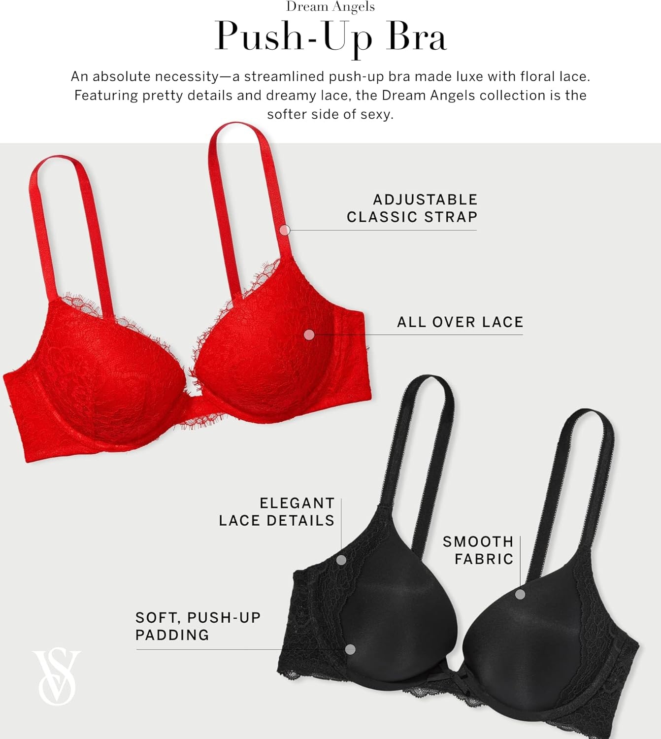 image:imageVictorias Secret Womens Dream Angels Push Up Bra Bras for Women 32A38DDDPraline New Look