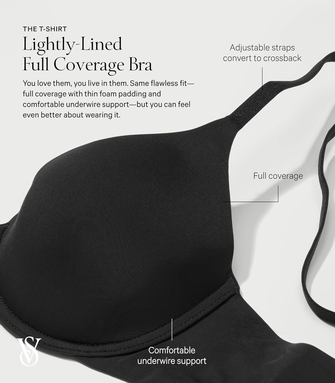 image:imageVictorias Secret Womens Full Coverage Lightly Lined TShirt Bra Bras for Women 32B38DDDWhite