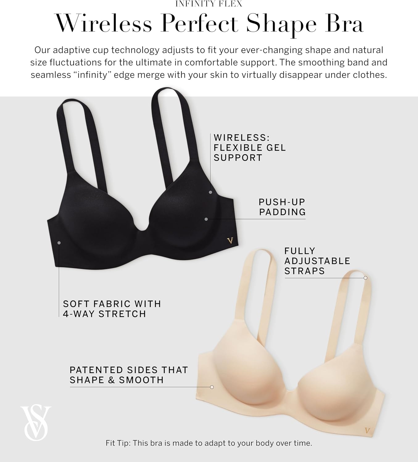 image:imageVictorias Secret Womens Infinity Flex Full Coverage Push Up Wireless Bra Bras for Women 32B38DDDPraline