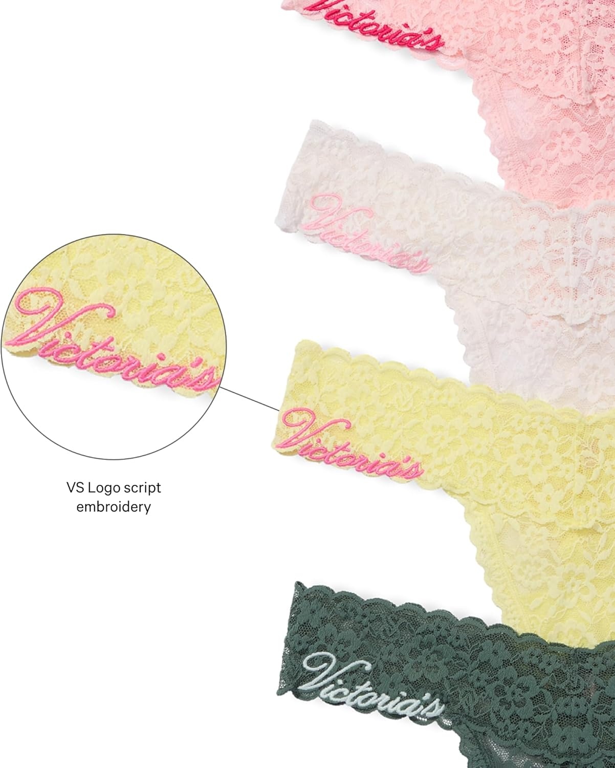 image:imageVictorias Secret Womens Lace Thong Underwear Panties for Women Multi PackSpring Mix