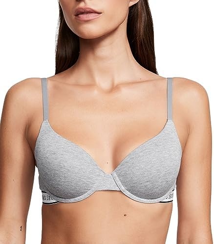 image:imageVictorias Secret Womens Lightly Lined TShirt Bra Bras for Women 32A38DDDMedium Heather Gray