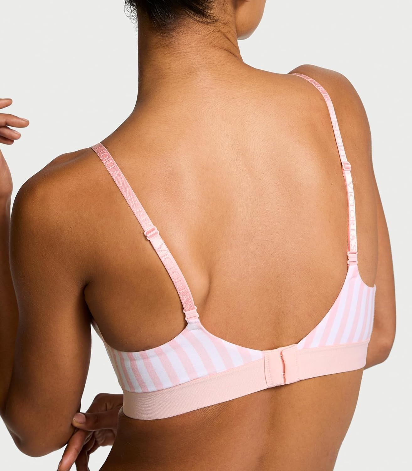 image:imageVictorias Secret Womens Lightly Lined Wireless TShirt Bra Bras for Women 32A38DDDPink Stripes Shine Patch