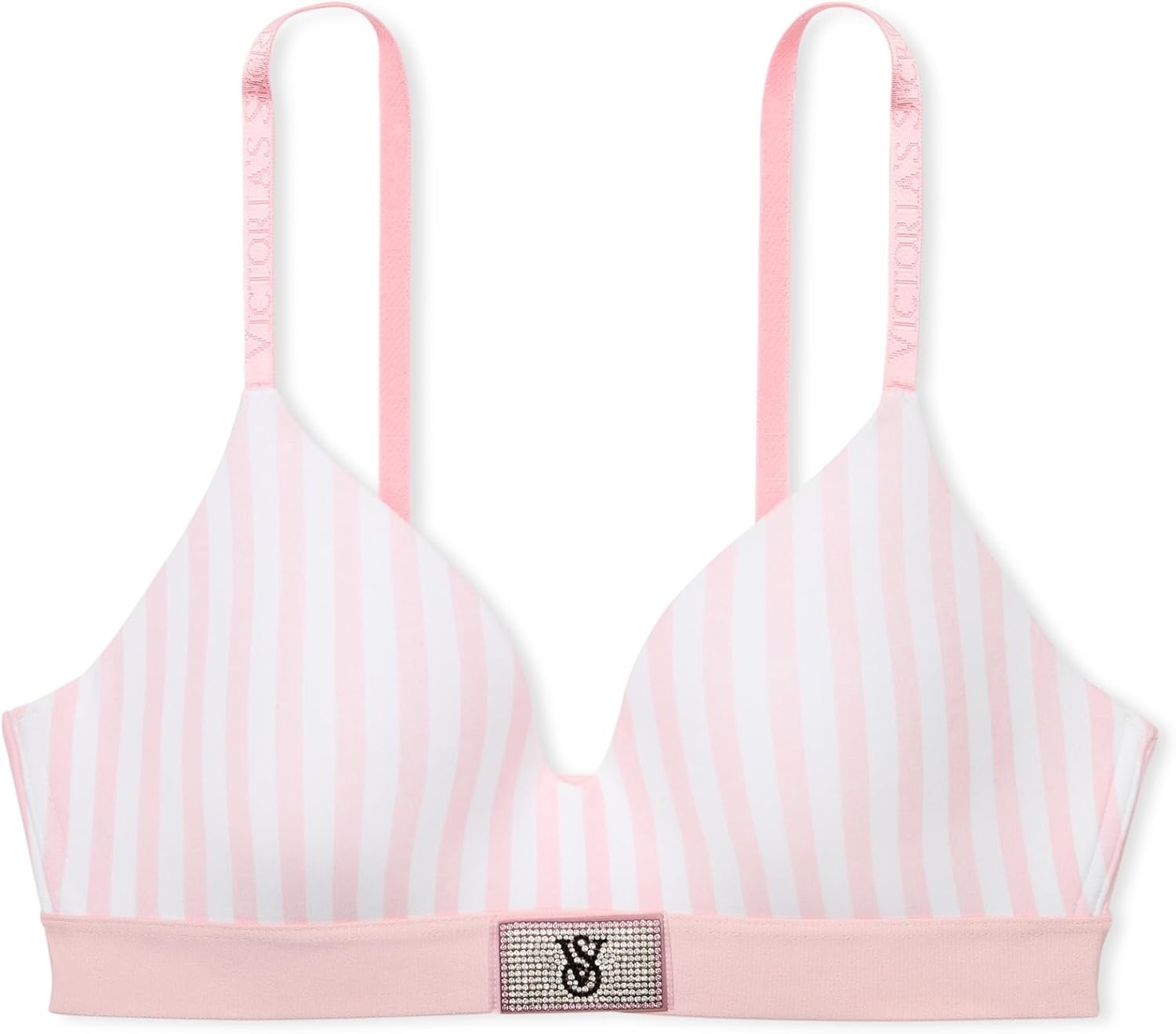 image:imageVictorias Secret Womens Lightly Lined Wireless TShirt Bra Bras for Women 32A38DDDPink Stripes Shine Patch