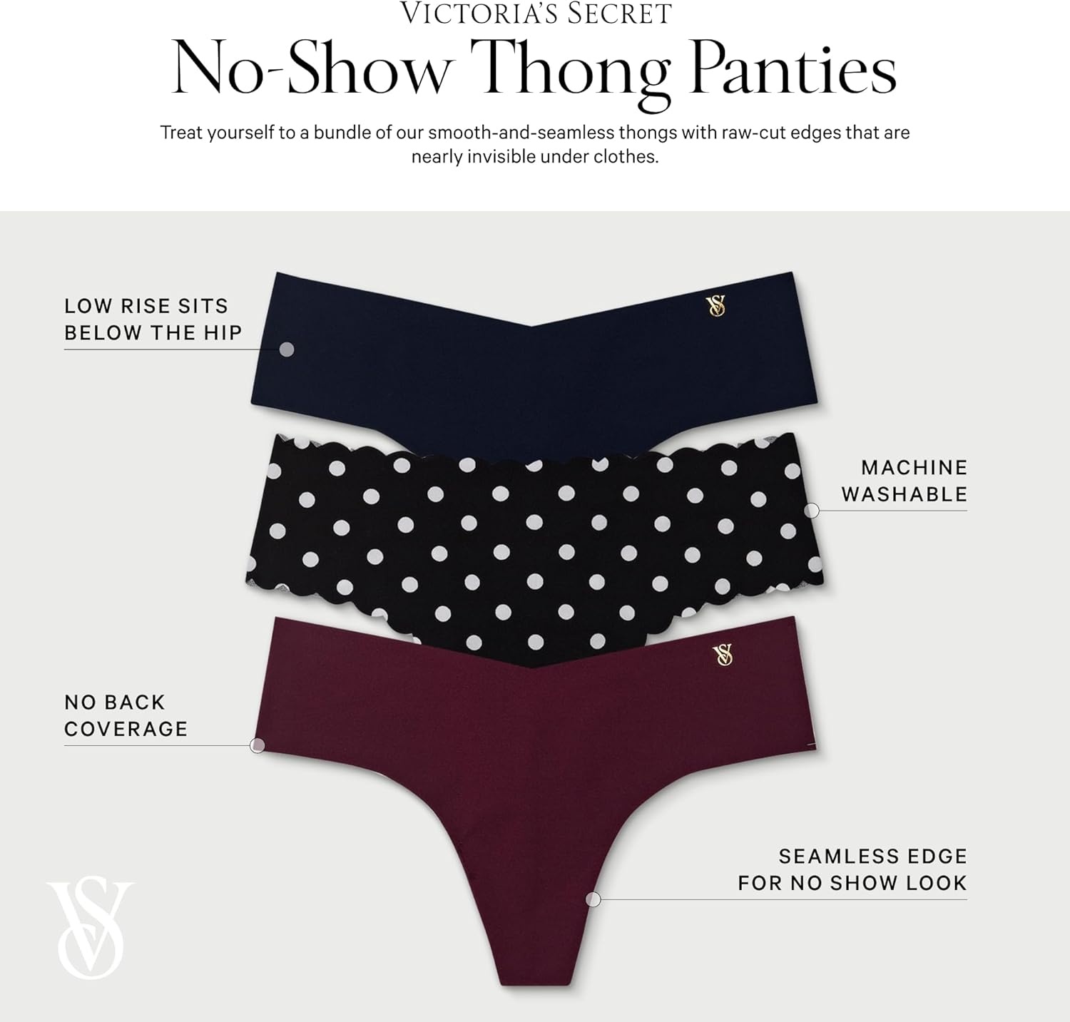 image:imageVictorias Secret Womens No Show Thong Underwear Panties for Women Multi Pack XSXXLSummer Prints