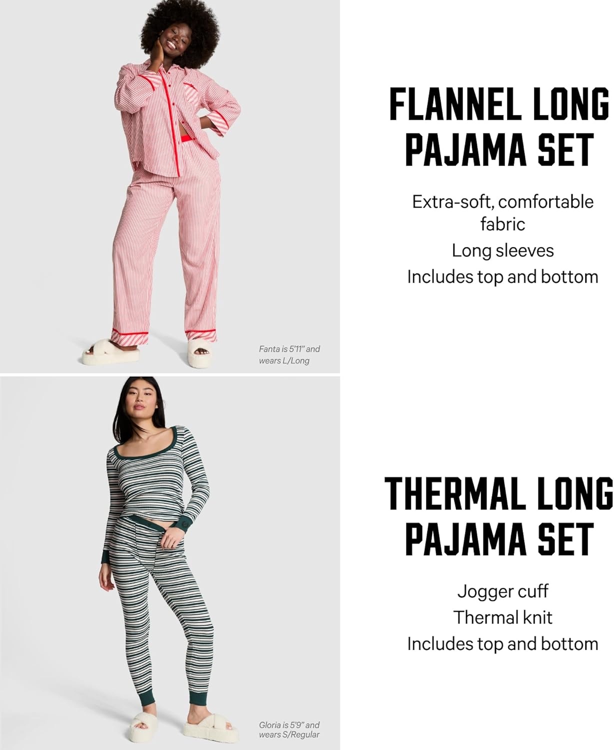 image:imageVictorias Secret Womens PINK Flannel Pajama Set Long Sleeve Button Down Shirt amp Pants Sleepwear for WomenRed Stripe