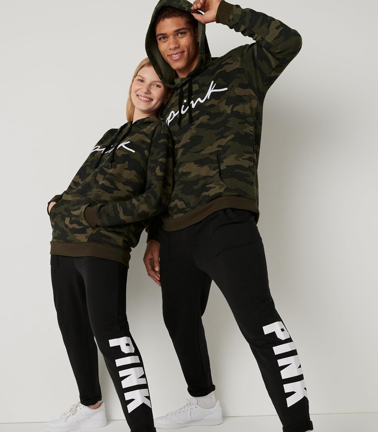 image:imageVictorias Secret Womens PINK Logo Campus Hoodie Sweatshirt XSXXLCarbide Camo Script Logo