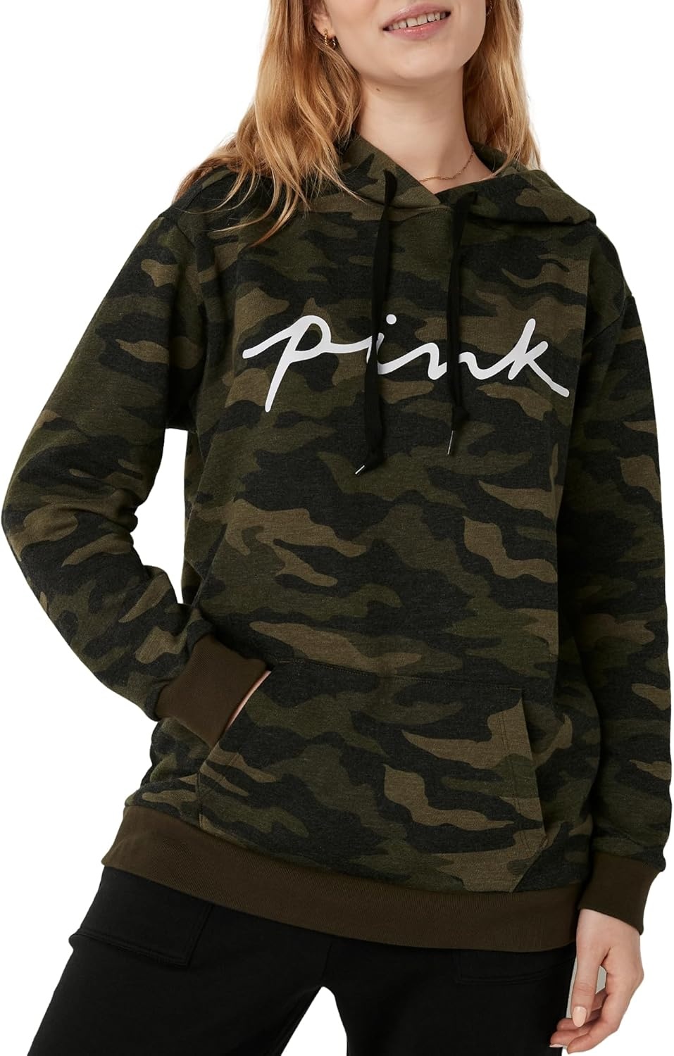 image:imageVictorias Secret Womens PINK Logo Campus Hoodie Sweatshirt XSXXLCarbide Camo Script Logo