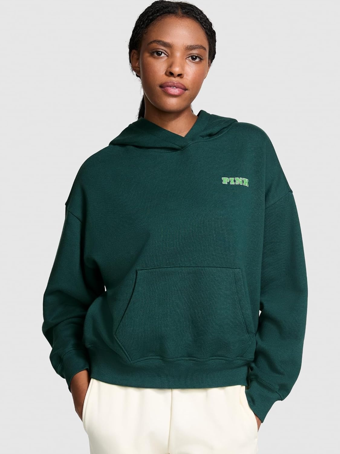 image:imageVictorias Secret Womens PINK Logo Campus Hoodie Sweatshirt XSXXLDeep Forest