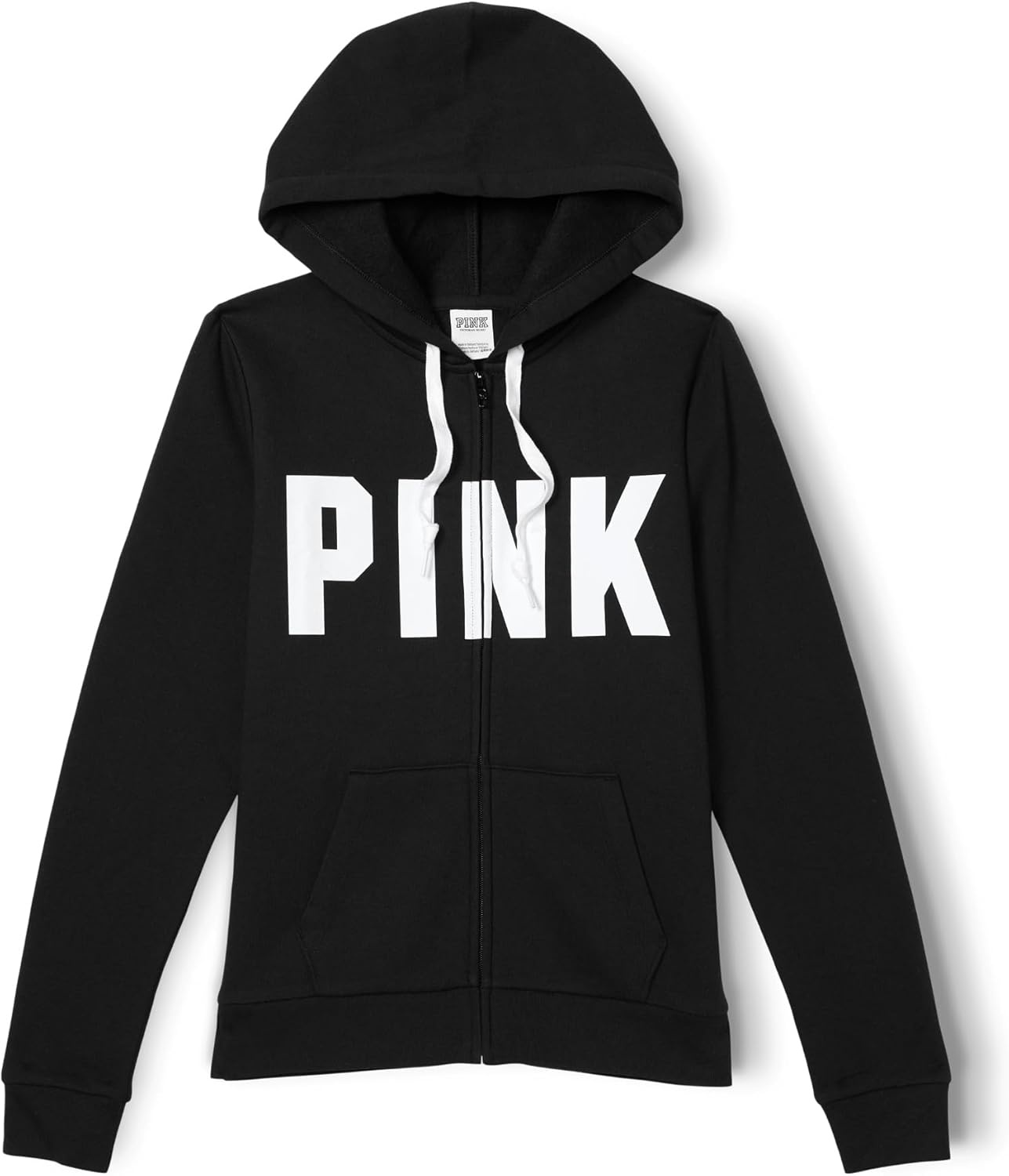 image:imageVictorias Secret Womens PINK Logo Full Zipup Sweatshirt XSXXLLogo Black
