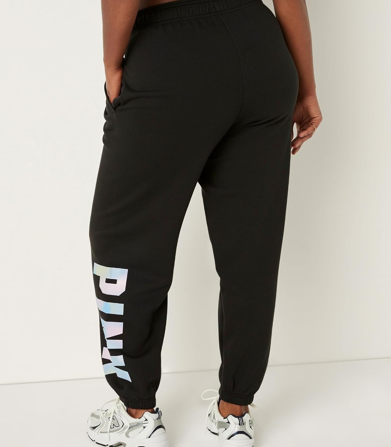 image:imageVictorias Secret Womens Pink Logo Campus Sweatpants Womens Sweatpants XSXXLPure Black Blur Classic Logo