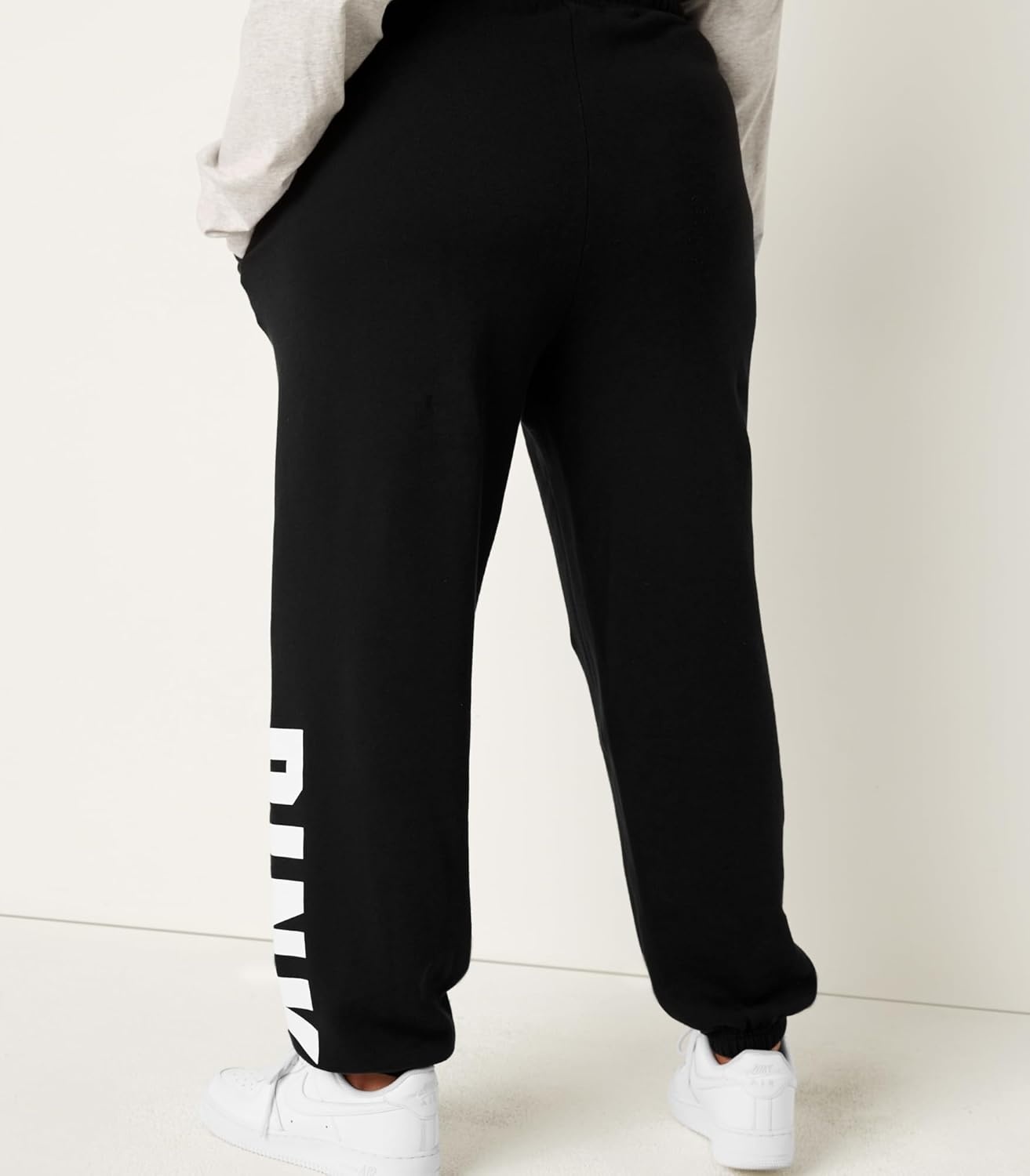 image:imageVictorias Secret Womens Pink Logo Campus Sweatpants Womens Sweatpants XSXXLPure Black Sans Logo