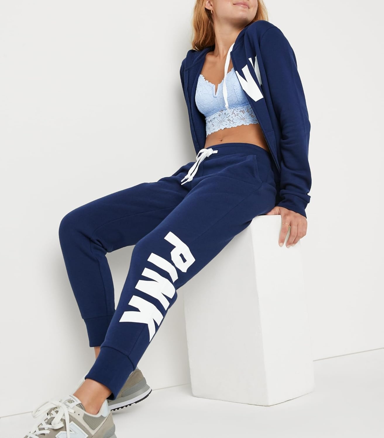 image:imageVictorias Secret Womens Pink Logo Fleece Jogger SweatpantsEnsign Classic