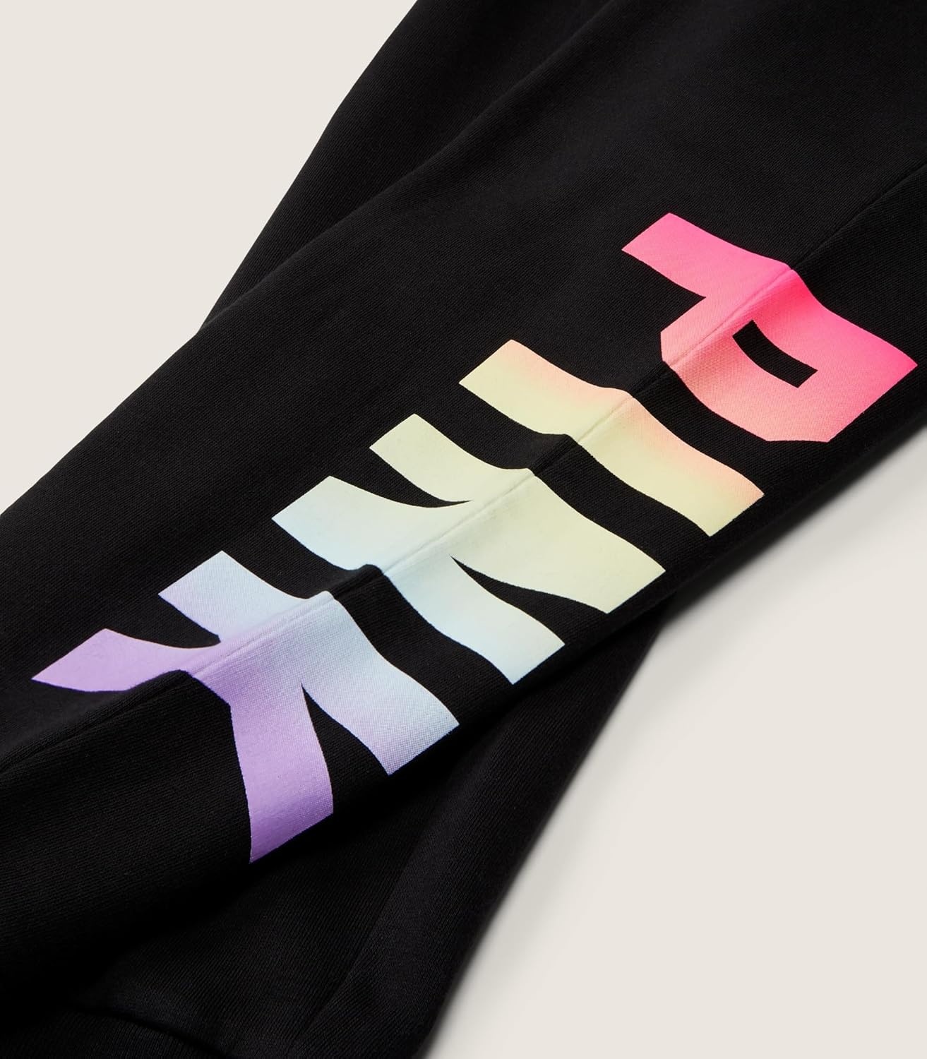 image:imageVictorias Secret Womens Pink Logo Fleece Jogger SweatpantsPure Black With Gradient Classic Logo