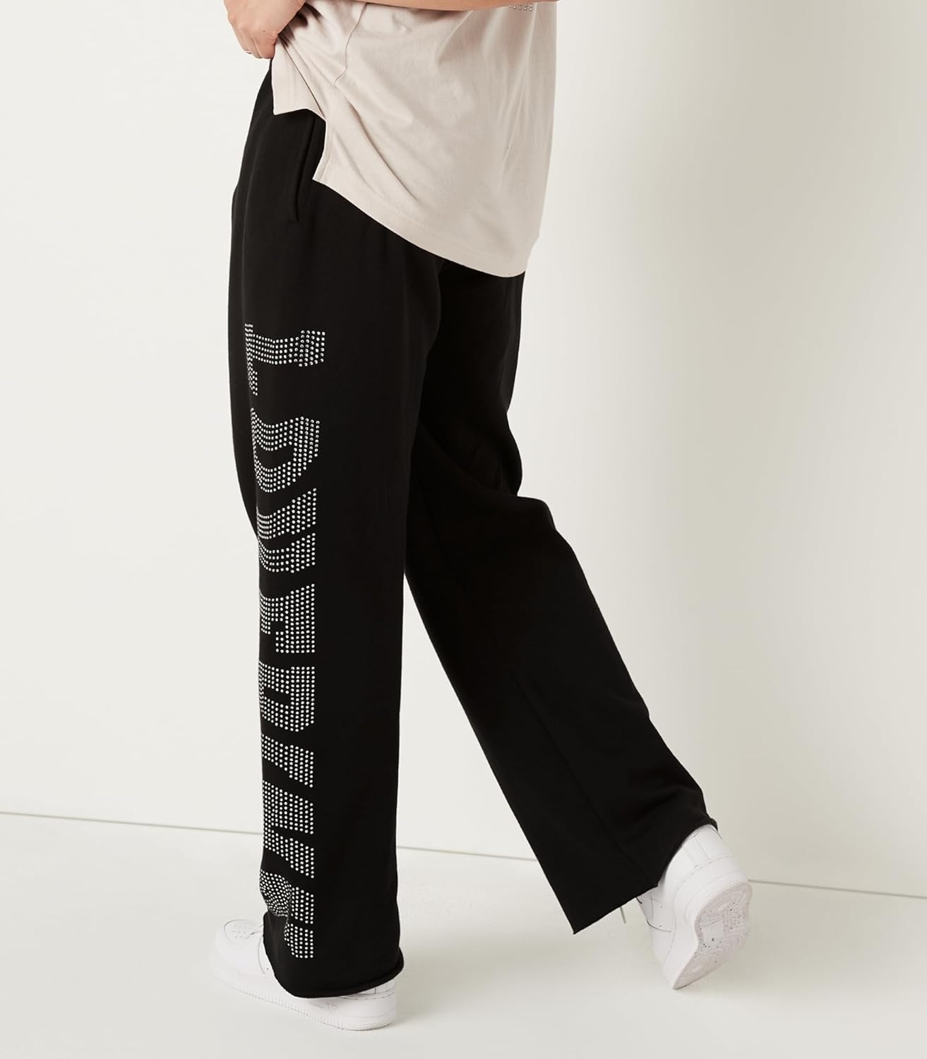 image:imageVictorias Secret Womens Pink Logo Heritage SweatpantsPure Black Warped Shine Logo