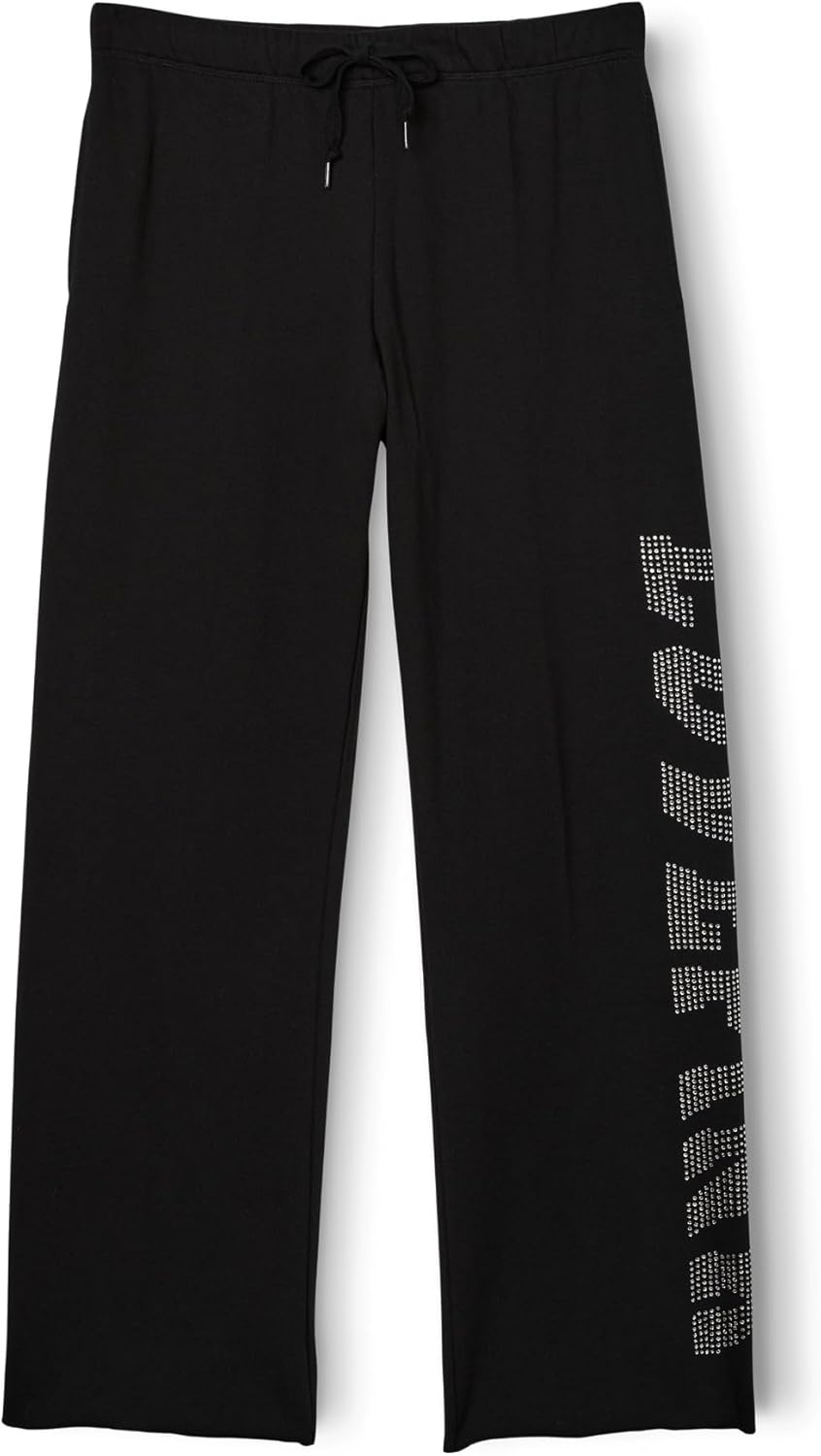 image:imageVictorias Secret Womens Pink Logo Heritage SweatpantsPure Black Warped Shine Logo