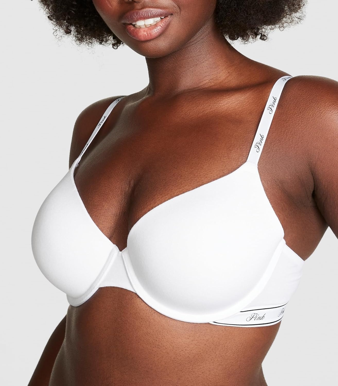 image:imageVictorias Secret Womens Pink Wear Everywhere Lightly Lined TShirt Bra Bras for Women 32A38DDBlackWhite Logo