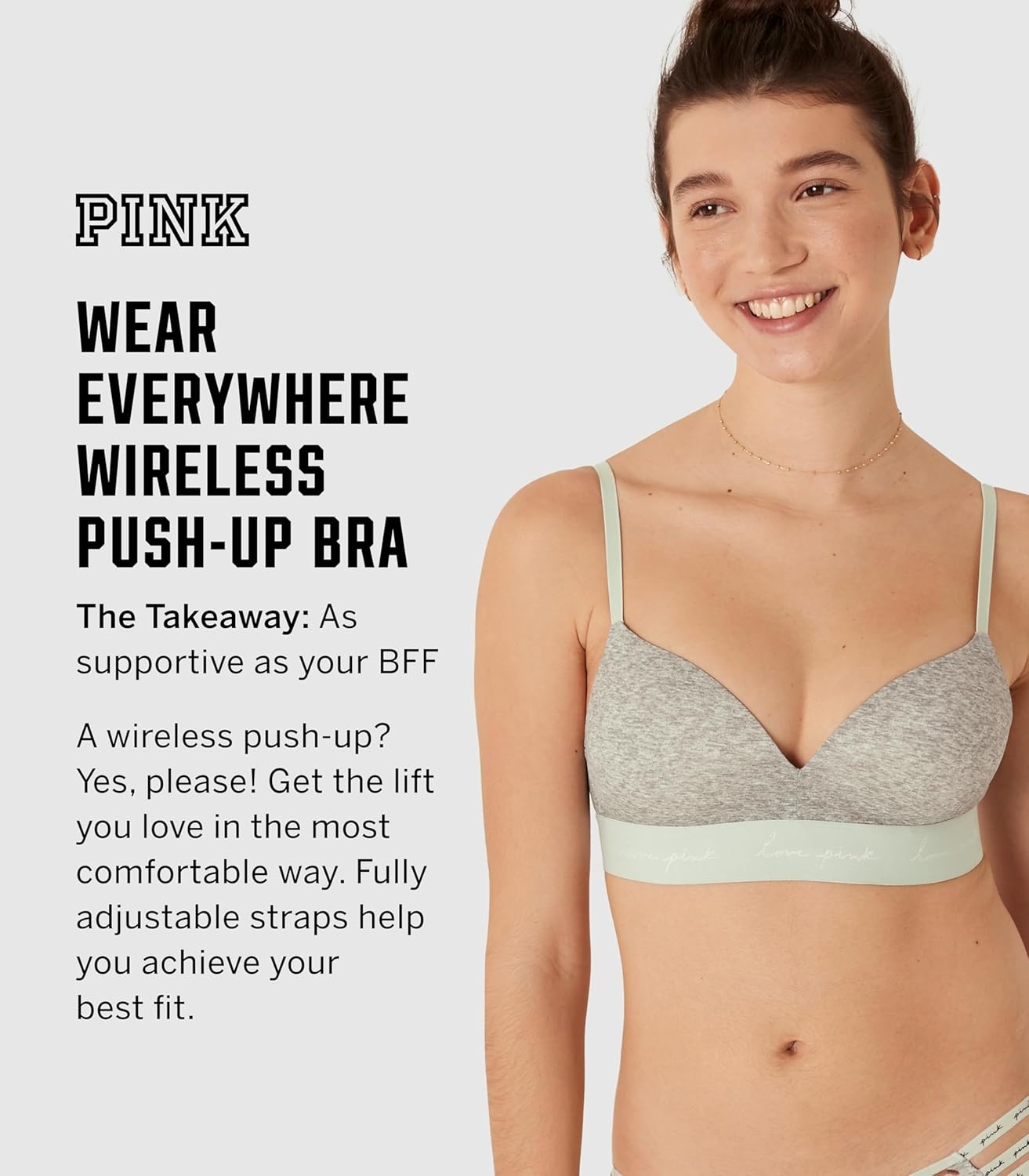 image:imageVictorias Secret Womens Pink Wear Everywhere Lightly Lined Wireless TShirt Bra Bras for Women 32A 38DDDHeather Grey