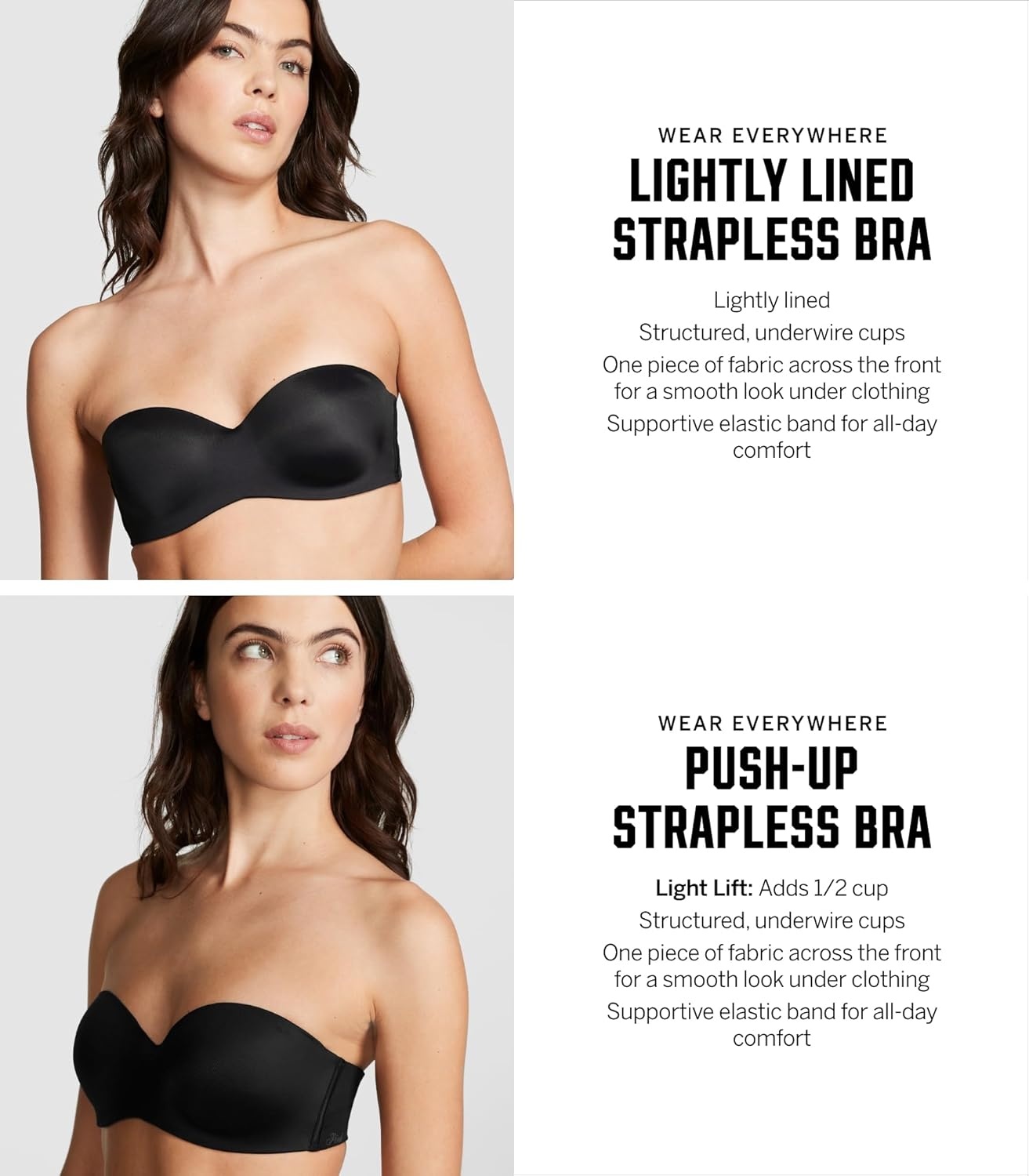 image:imageVictorias Secret Womens Pink Wear Everywhere Push Up Strapless Bra Bras for WomenMarzipan New Look