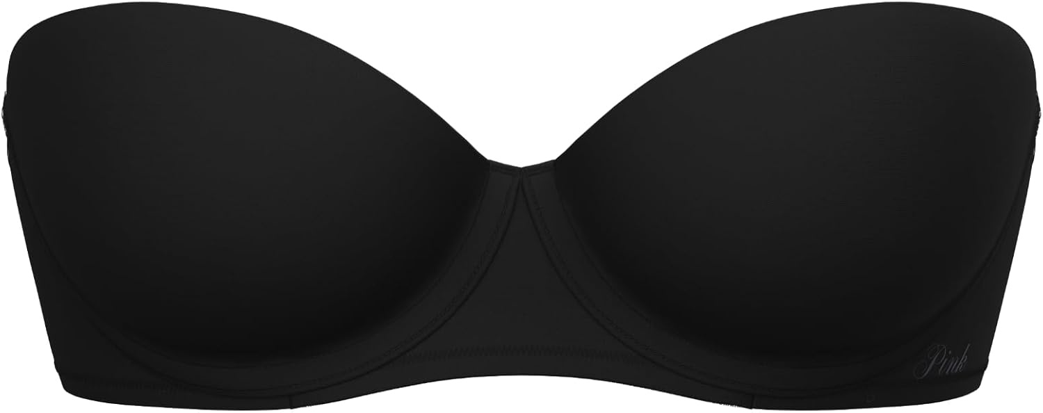 image:imageVictorias Secret Womens Pink Wear Everywhere Push Up Strapless Bra Bras for WomenPure Black