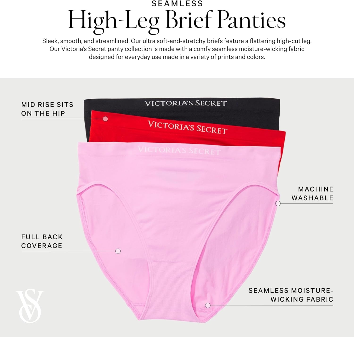 image:imageVictorias Secret Womens Seamless Brief Underwear Full Coverage Panties for Women Multi Pack XSXXLSpring Mix
