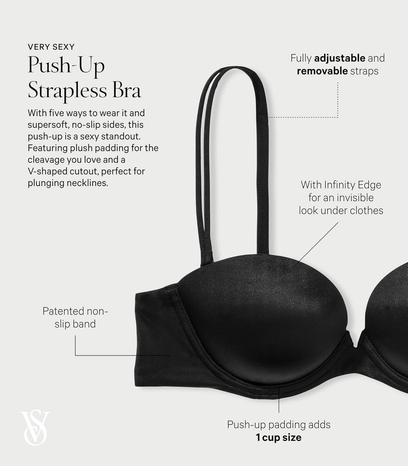 image:imageVictorias Secret Womens Very Sexy Push Up Strapless Bra Bras for Women 32A38DDPraline