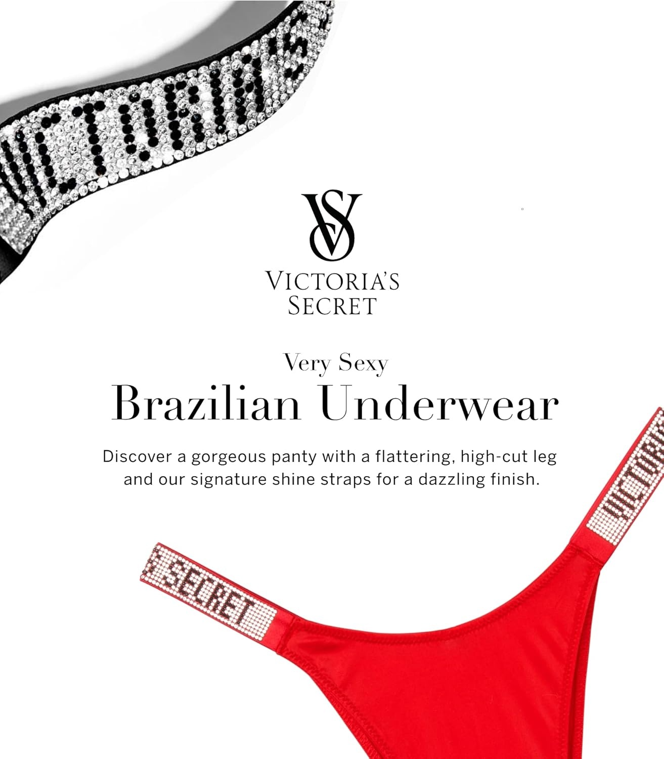image:imageVictorias Secret Womens Very Sexy Shine Strap Brazilian Underwear Moderate Coverage Panties for Women XSXXLLipstick Smooth